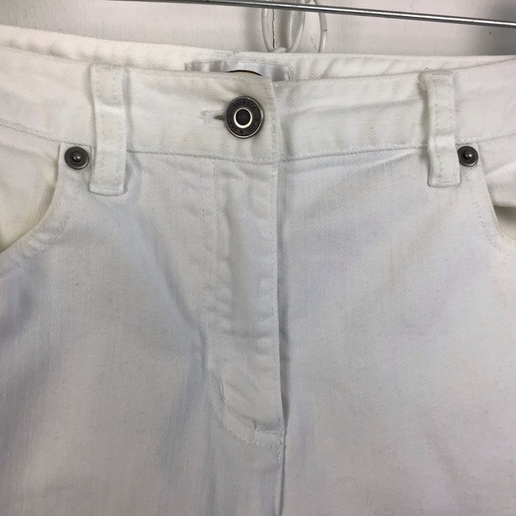 Talbots stretch white cropped jeans with snap closure details on cuffs. Size 4. - Picture 3 of 8